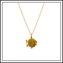 Load image into Gallery viewer, Gold Puffer Fish charm Necklace
