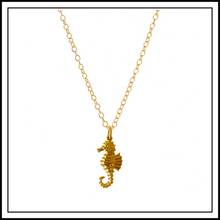 Load image into Gallery viewer, Gold Detailed Seahorse Charm Necklace
