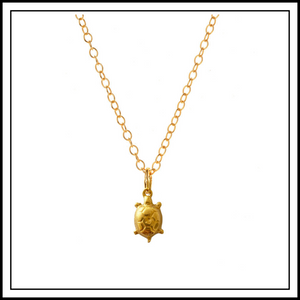 Gold Talia Turtle Charm Necklace
