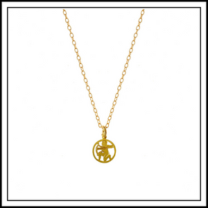 Gold Sagittarius Cutout Disc Charm Necklace
