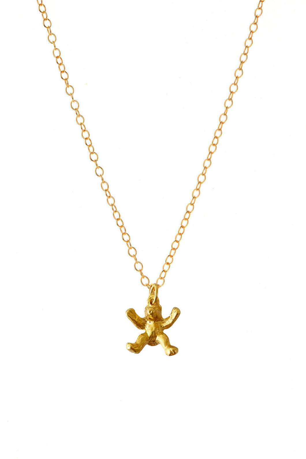 Gold Betty Bear Charm Necklace