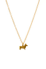 Load image into Gallery viewer, Gold Corgi Dog Charm Necklace
