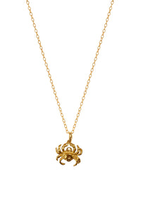 Gold Cleo Crab Charm Necklace