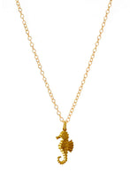 Load image into Gallery viewer, Gold Detailed Seahorse Charm Necklace

