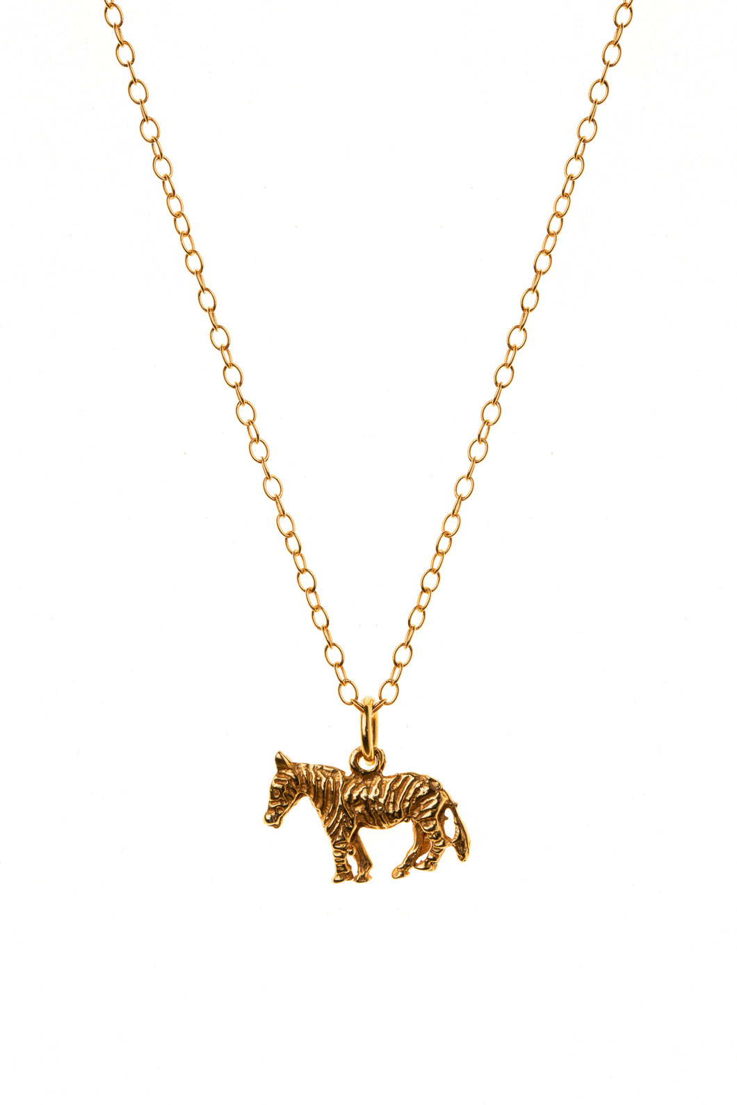Gold Zebra Charm Necklace