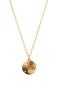Gold Sand Dollar Charm Necklace