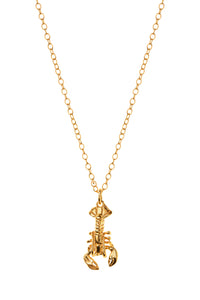Gold Lobster Charm Necklace