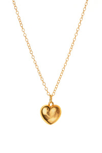 Gold Plain Heart Charm Necklace