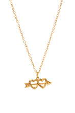 Load image into Gallery viewer, Gold Arrow Heart Charm Necklace
