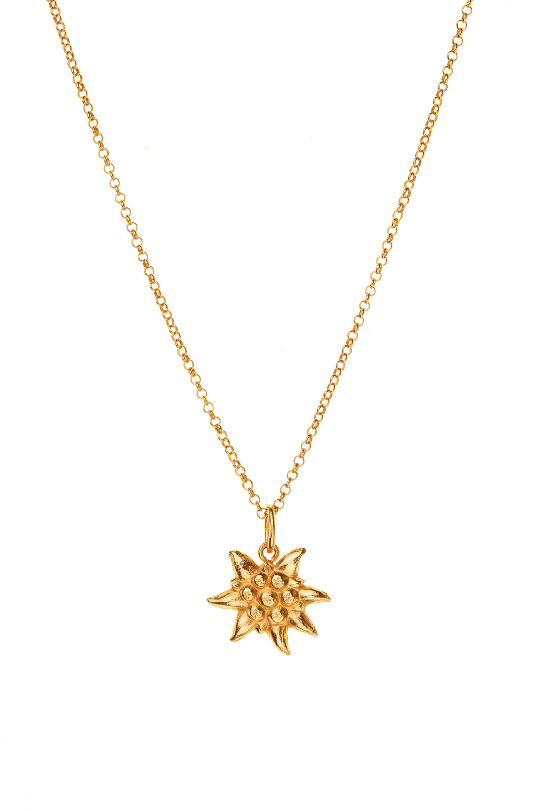 Gold Sunflower Charm Necklace