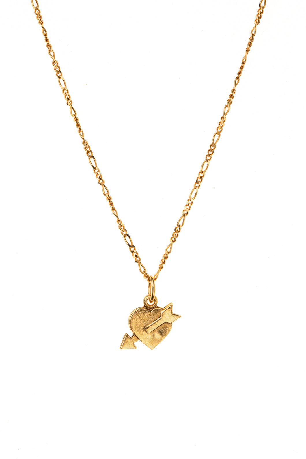 Gold Heart Arrow Charm Necklace