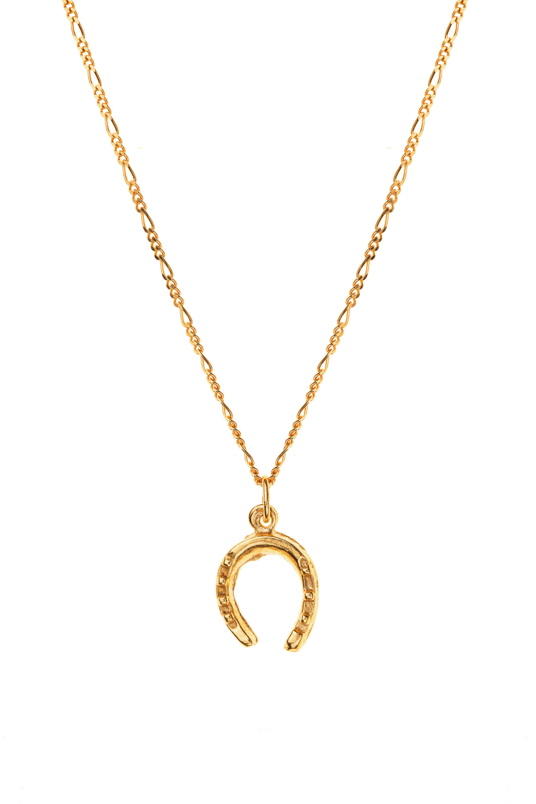 Gold Thin Horseshoe Charm Necklace