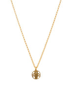 Load image into Gallery viewer, Gold Gemini Cutout Disc Charm Necklace
