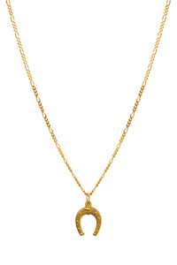 Gold Downwards Horseshoe Charm Necklace