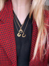 Load image into Gallery viewer, Gold Downwards Horseshoe Charm Necklace
