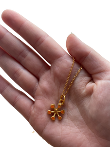 Gold Flower Vintage Charm Necklace