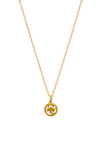 Gold Scorpio Cutout Disc Charm Necklace
