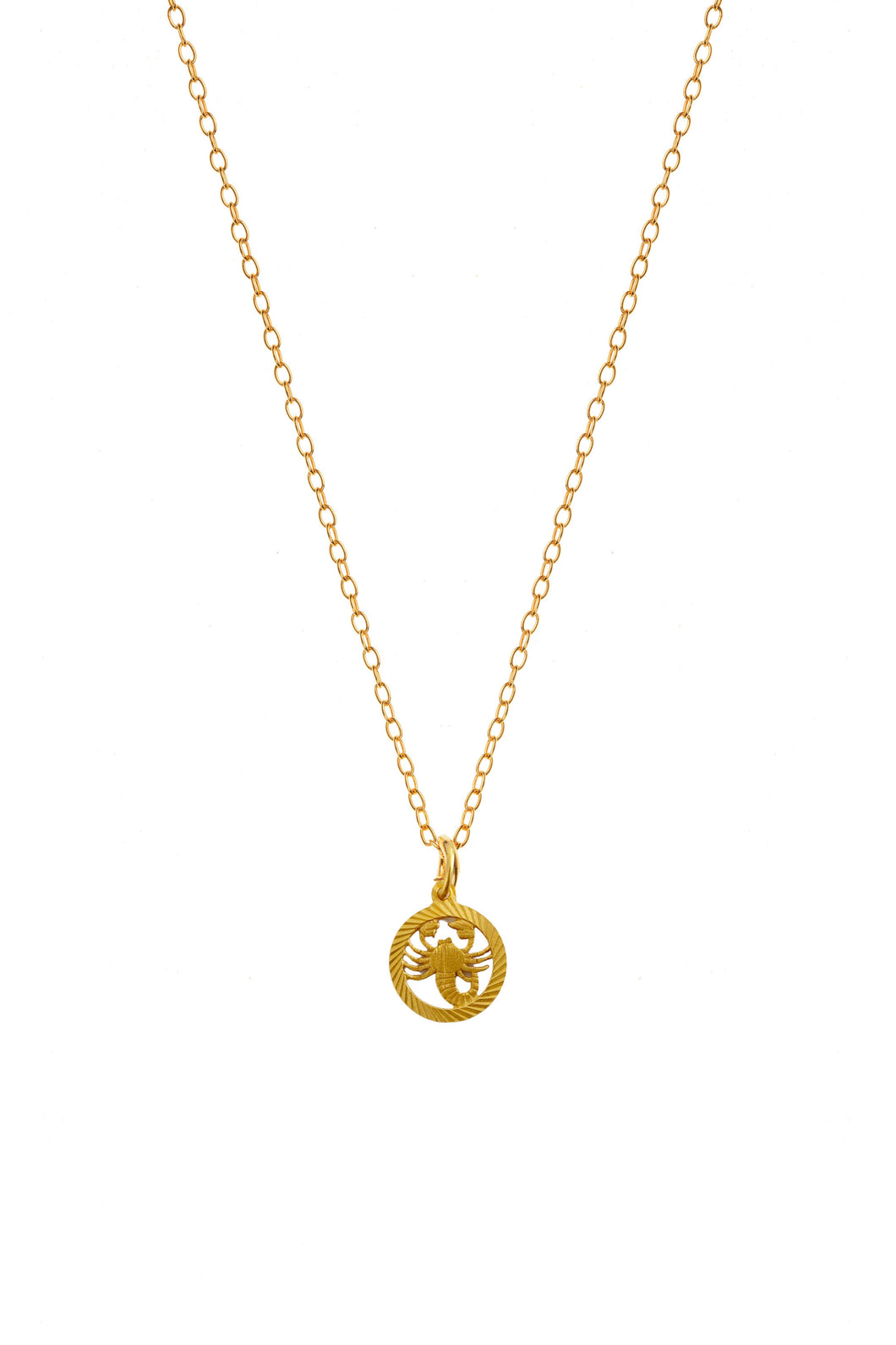 Gold Scorpio Cutout Disc Charm Necklace