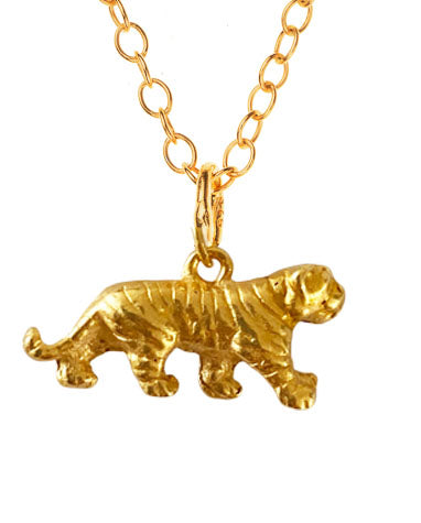 Gold Tallulah Tiger Charm Necklace