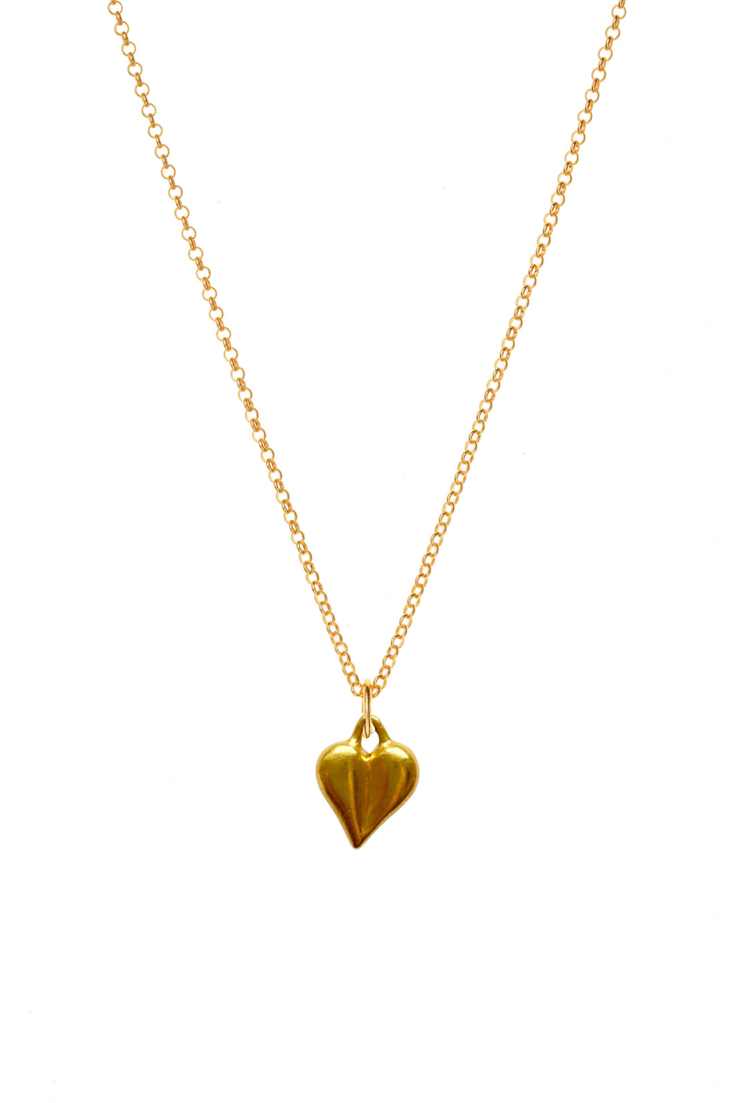 Gold Teardrop Heart Charm Necklace