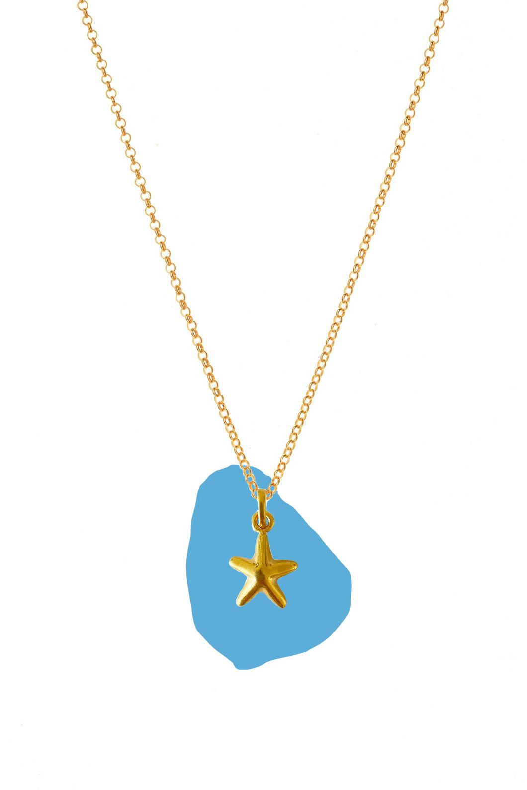 Gold Simple Starfish Charm Necklace